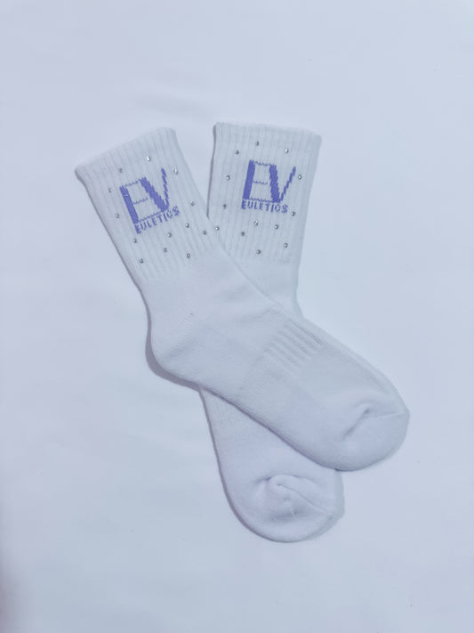 LUXE LILAC RHINESTONE CREW SOCKS