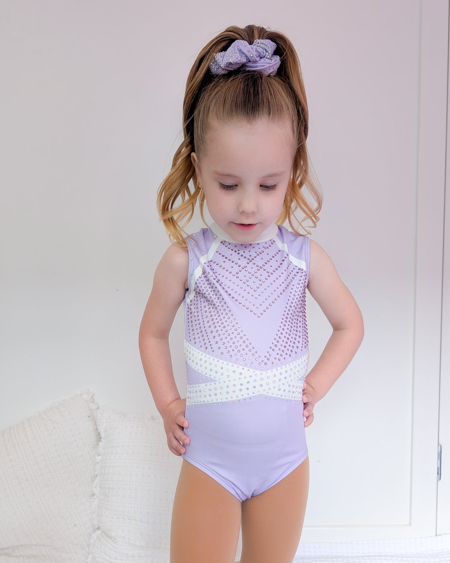 LUXE LILAC RHINESTONE SCRUNCHIES